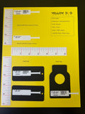 Labels on various media with ruler measurements